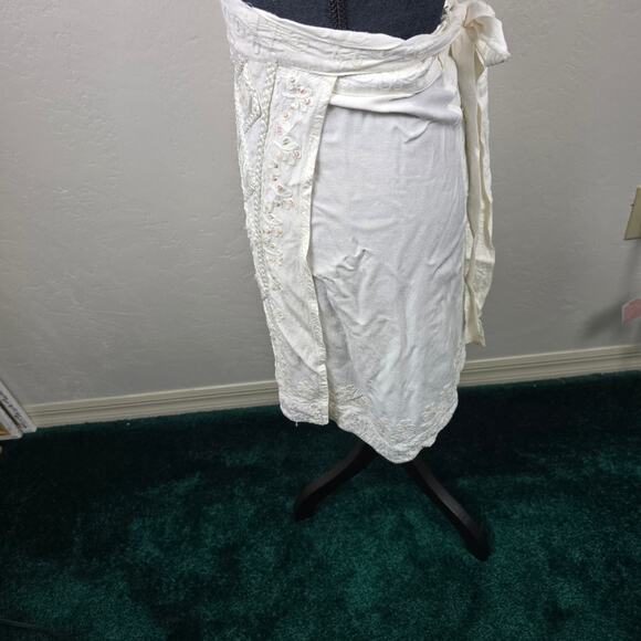 Shore Line Wrap Around Skirt Coastal Bohemian Whimsical Beachy Hipster Vaca M - Picture 5 of 10